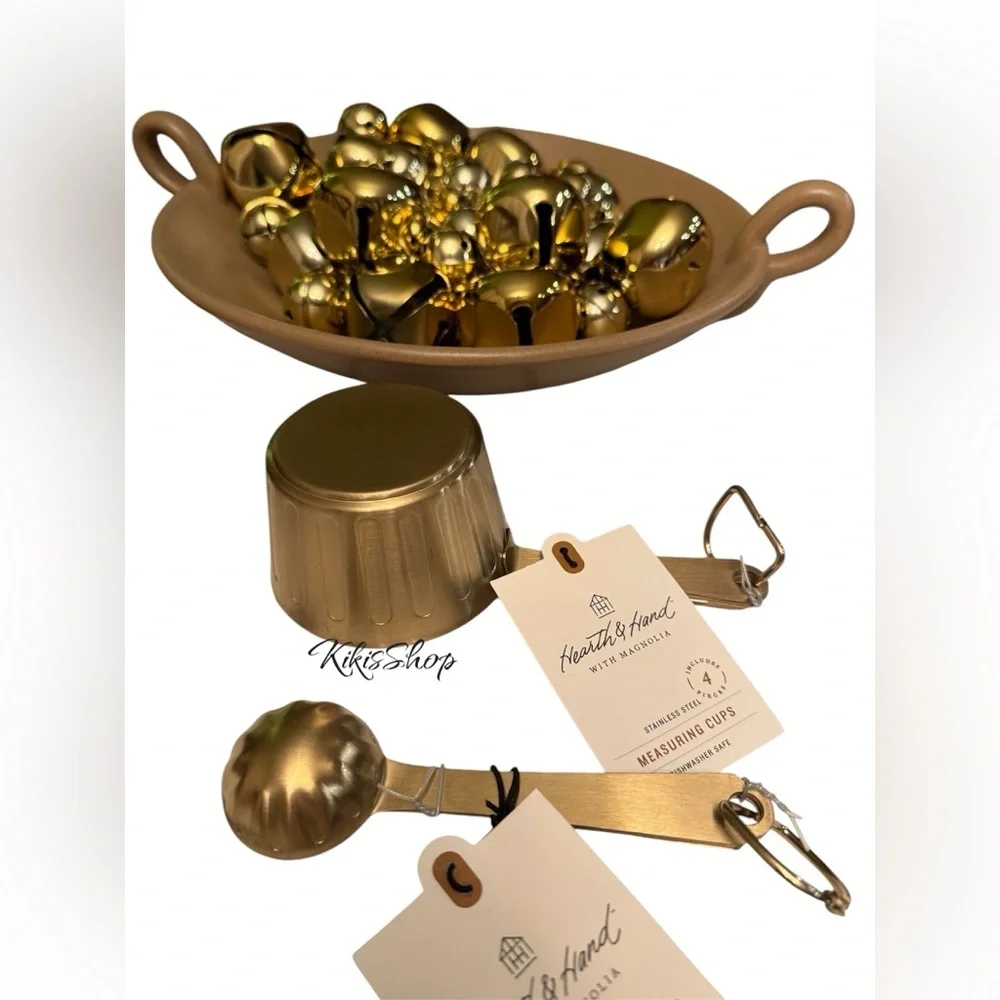 Hearth & Hand Magnolia 4pc Stainless Steel Measuring Spoons Vintage Brass Finish